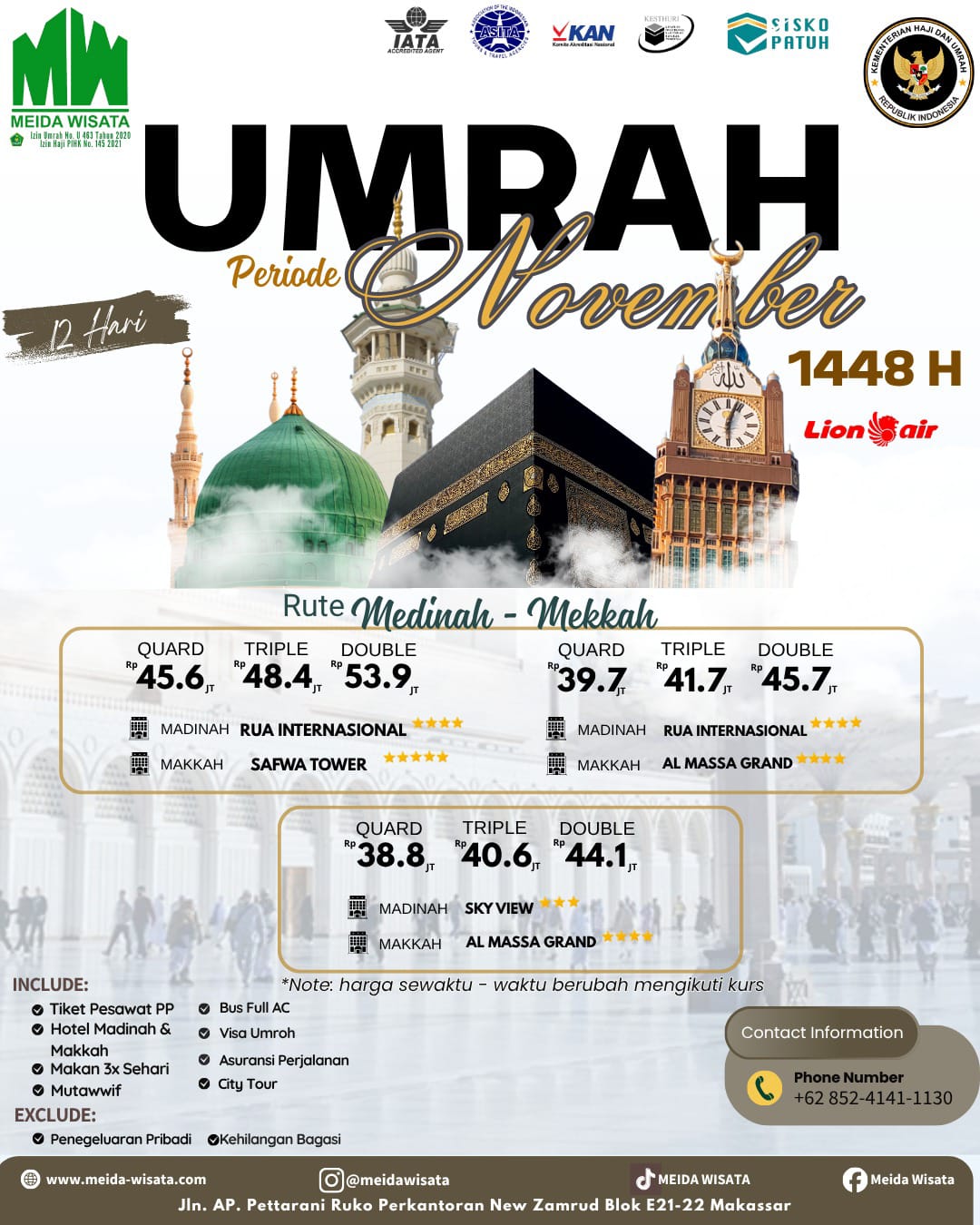 Umrah November 12 Hari (Lion Air)