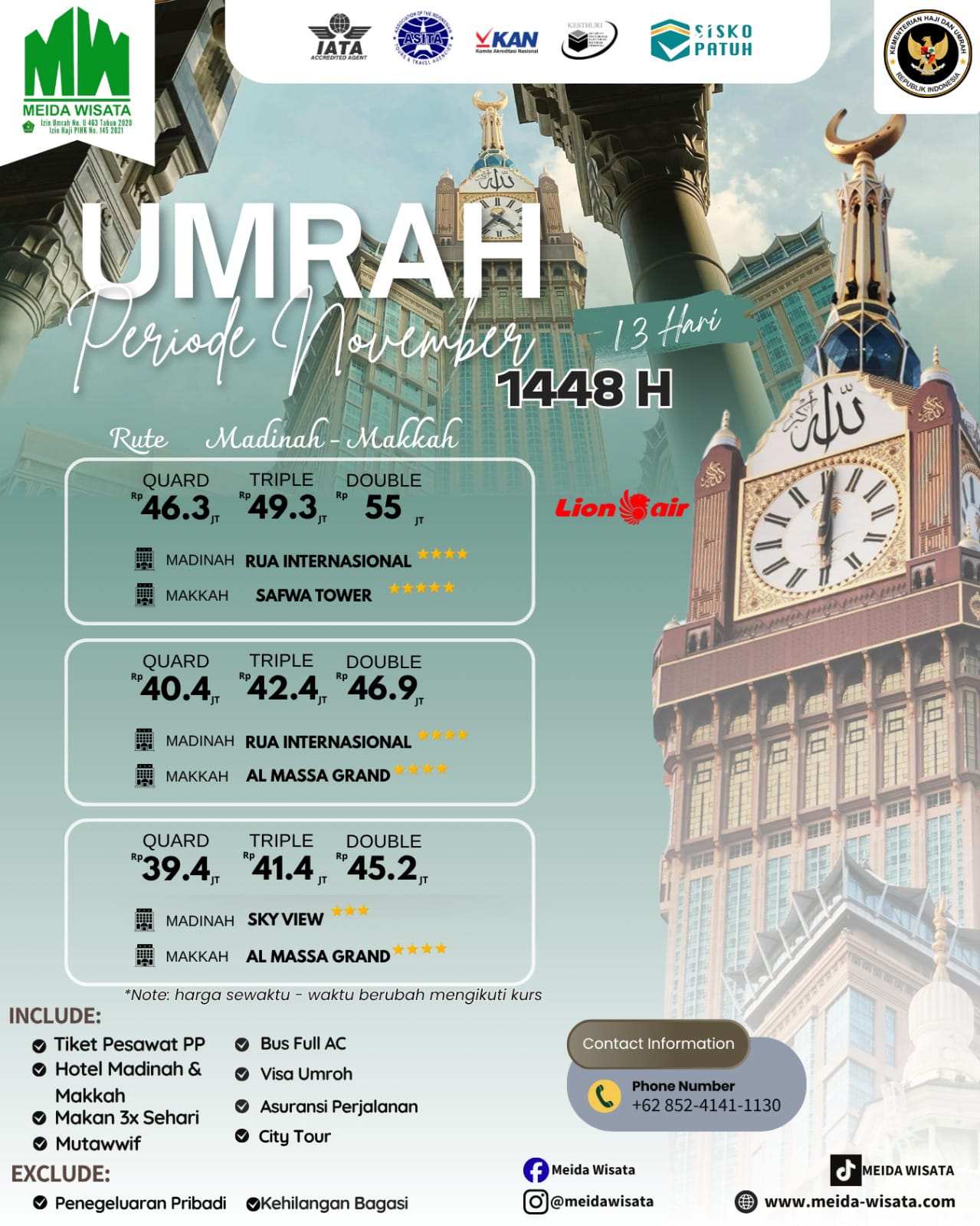 Umrah November 13 Hari (Lion Air)