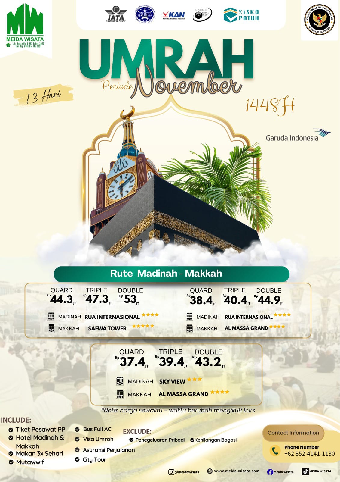 Umrah November 13 Hari (Garuda Indonesia)